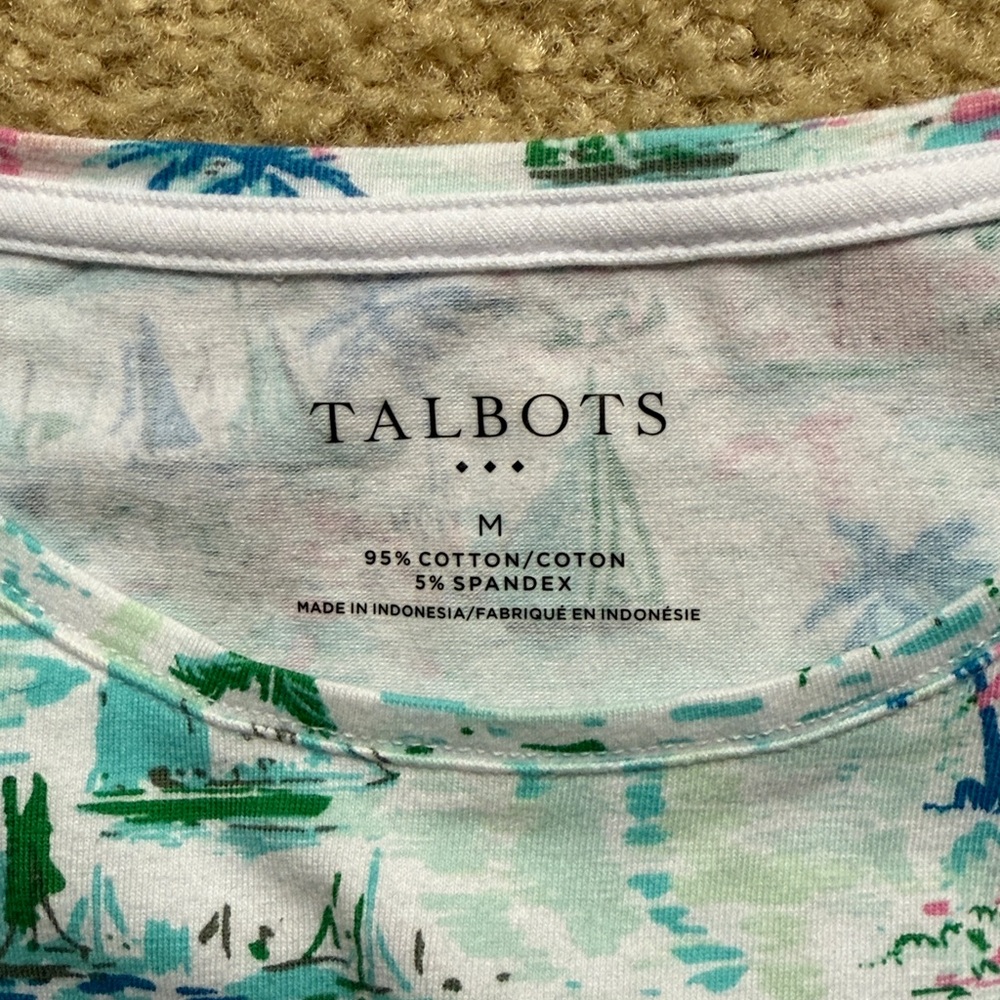 NWT! Talbots Sail Boat/Palm Tree T-shirt - Picture 5 of 5